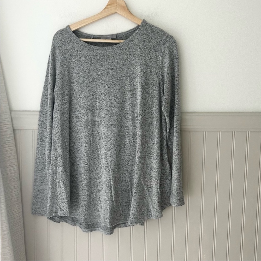Purple Snow Heather Gray Long Sleeve Top women’s large